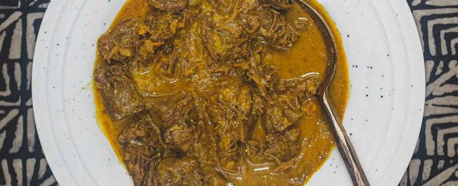A bowl of Malaysian Beef Curry