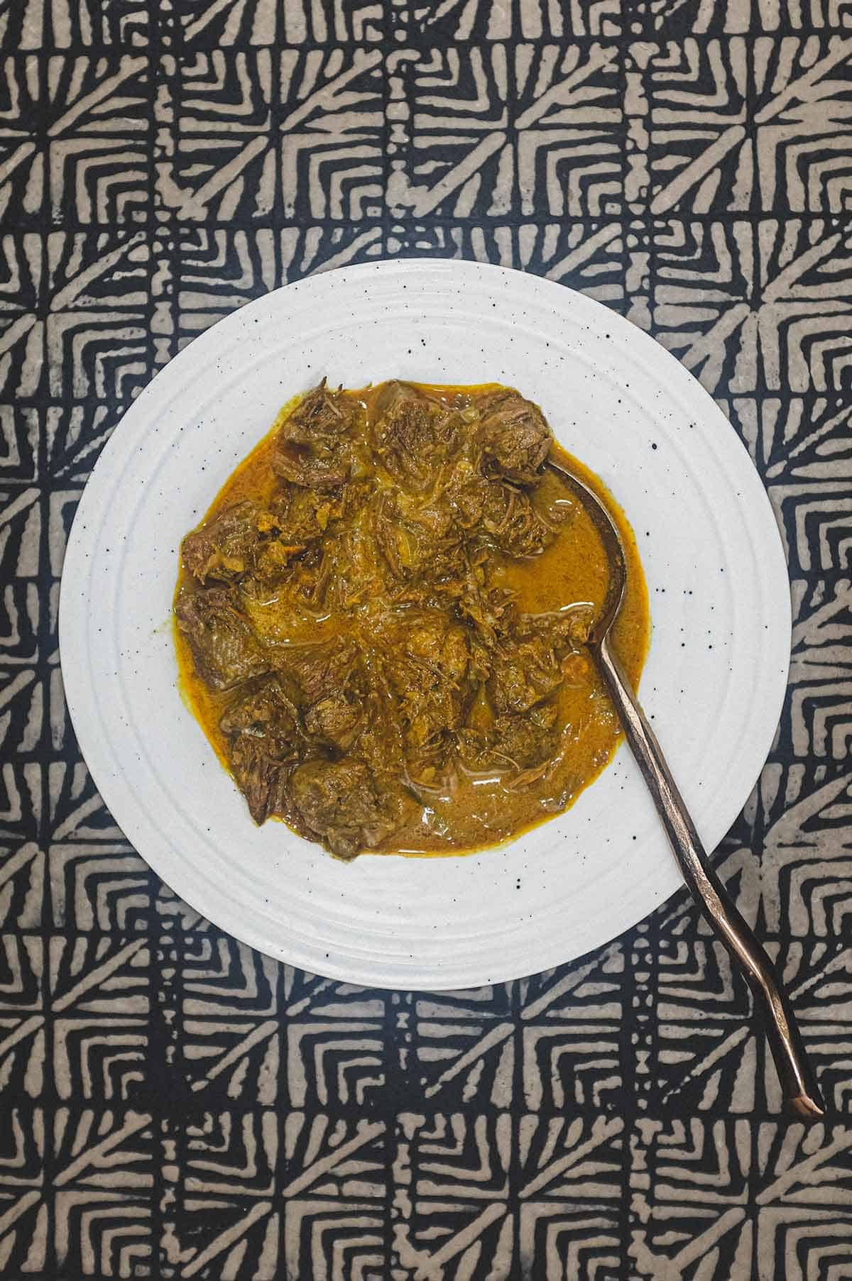 A bowl of Malaysian Beef Curry