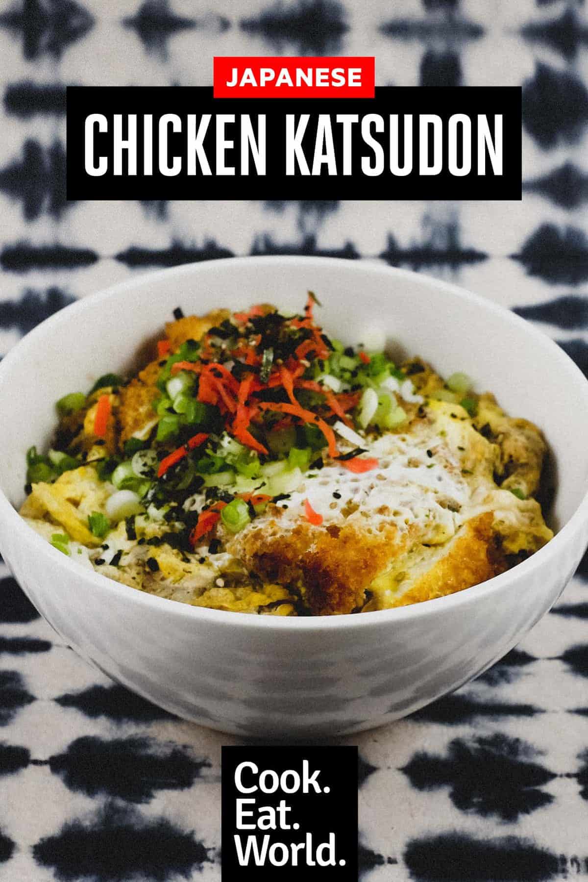 A bowl of chicken katsudon