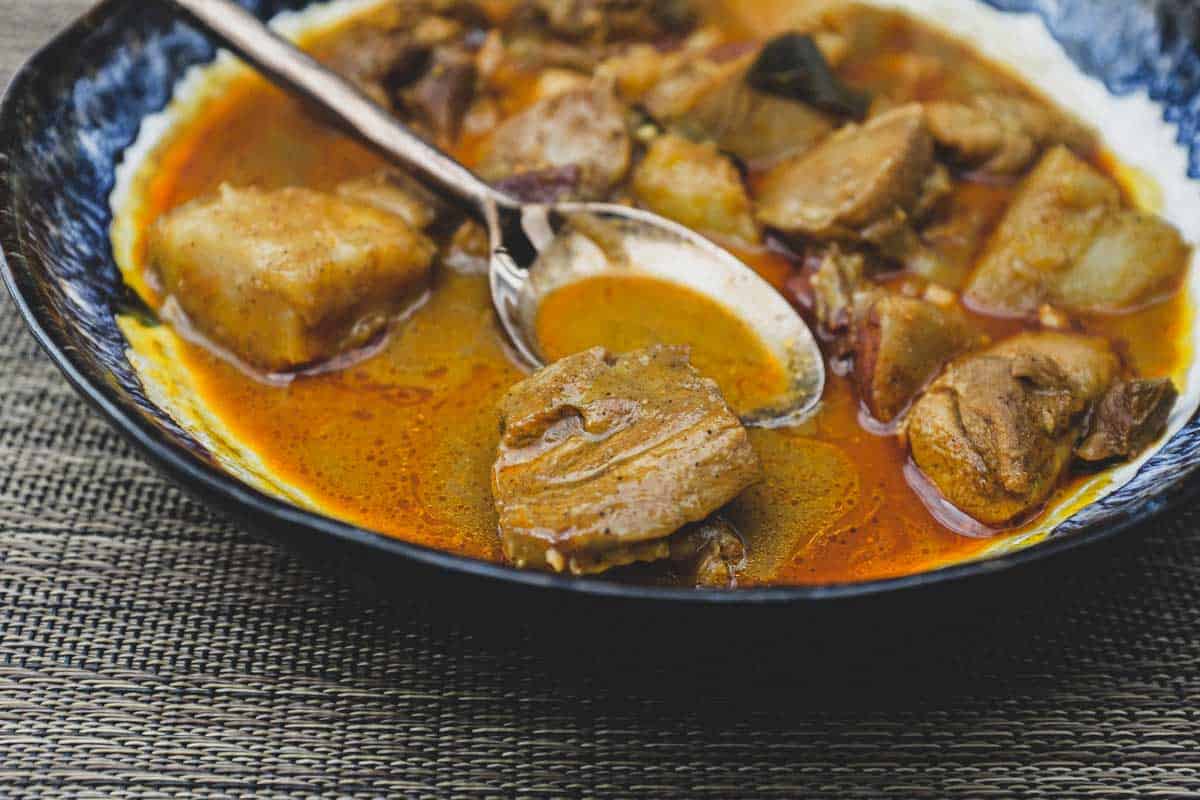 A bowl of Malaysian Chicken Curry