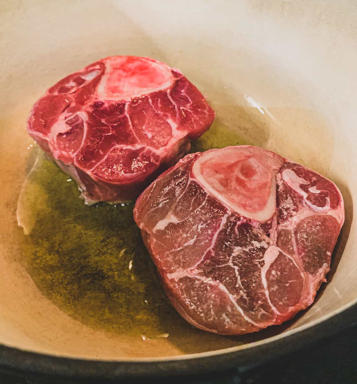 Osso Buco, browning in a pan