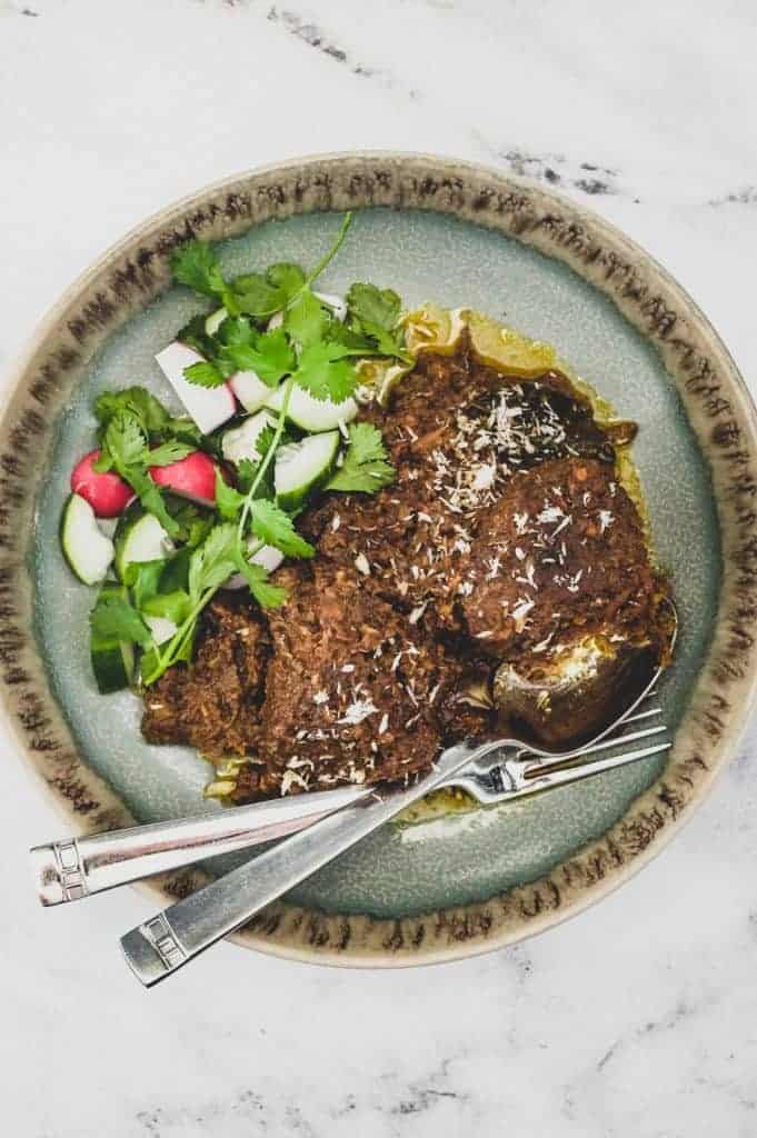 Beef Rendang with salad