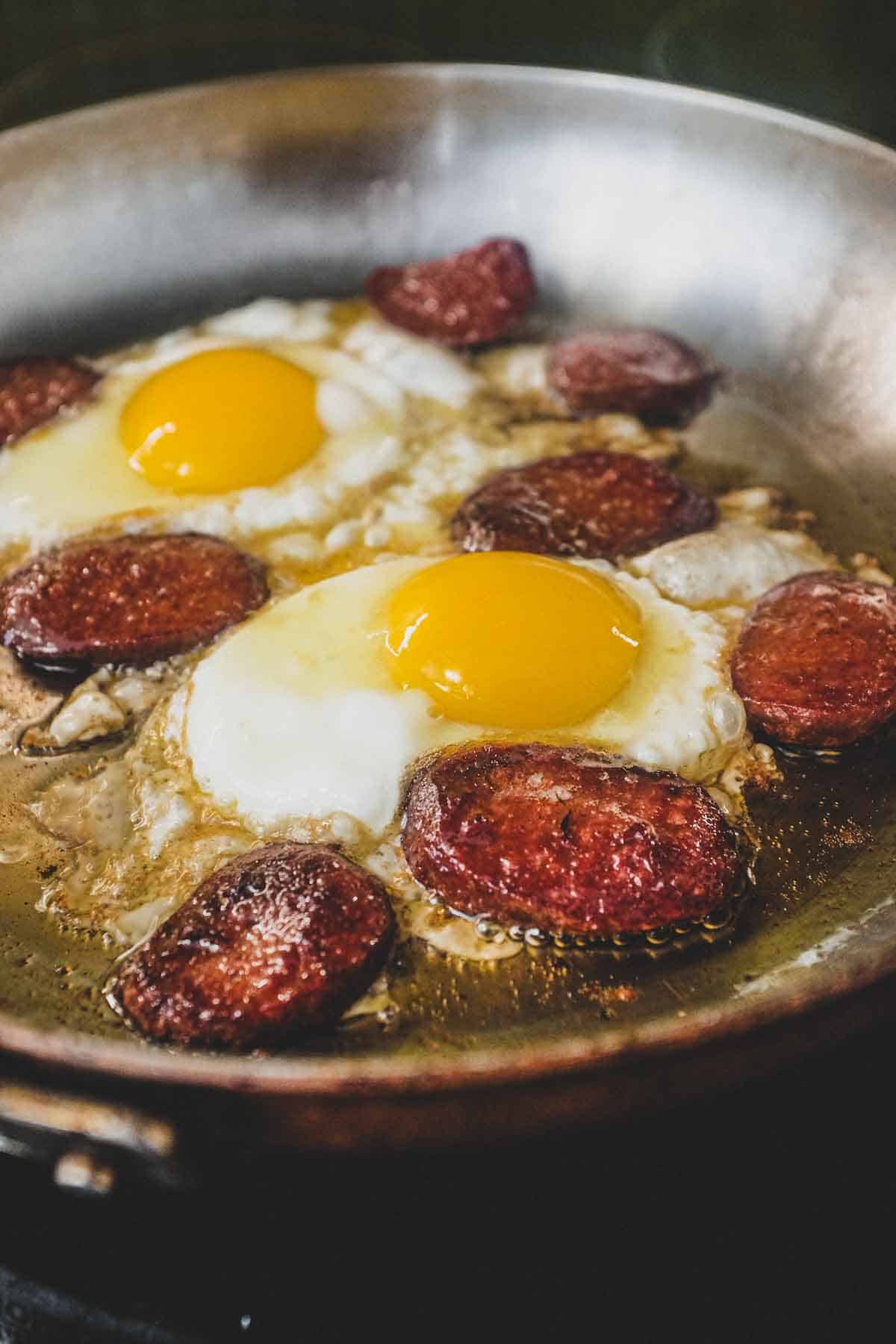 Turkish Suçuk with Eggs