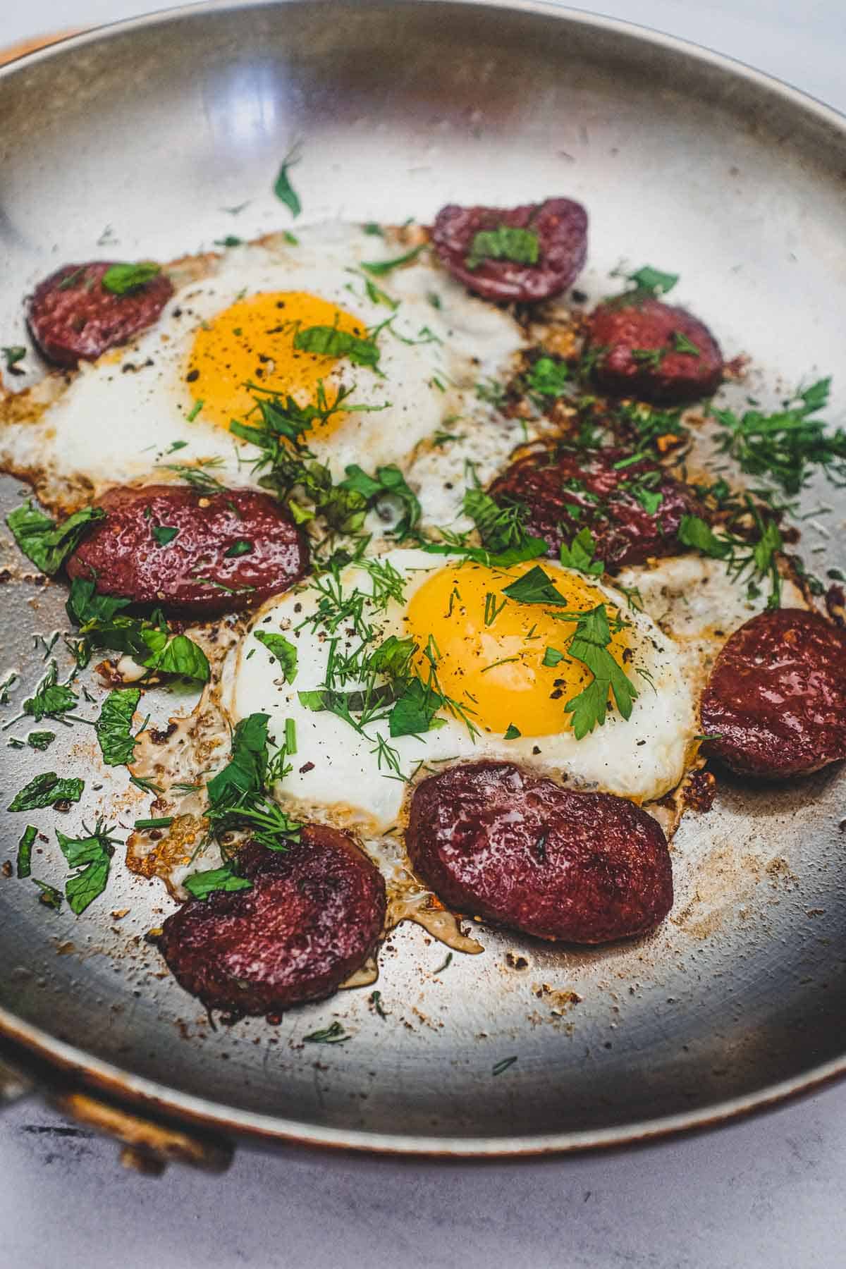 Turkish Suçuk with Eggs