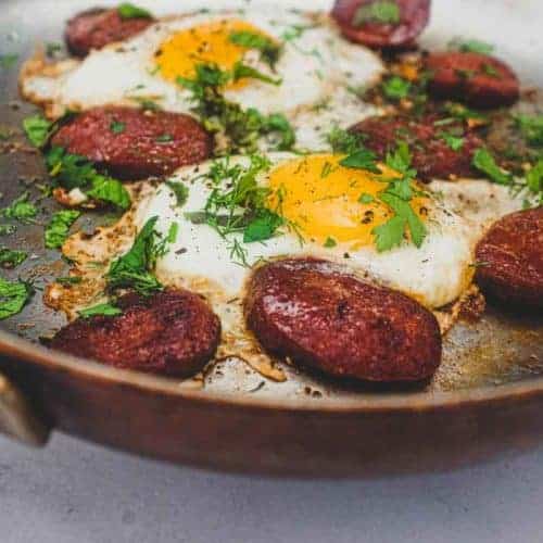 Turkish Suçuk with Eggs