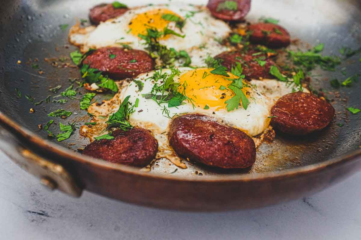 Turkish Suçuk with Eggs