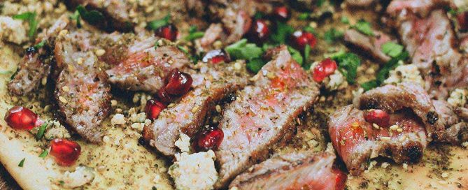 Manakish flatbread with Za'atar & Steak