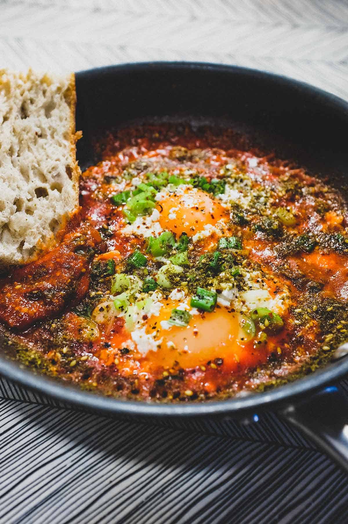 Turkish Menemen Breakfast Eggs - A tasty recipe from cookeatworld.com