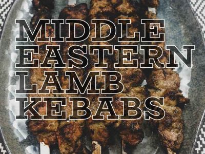 Middle Eastern Lamb Skewers on a platter