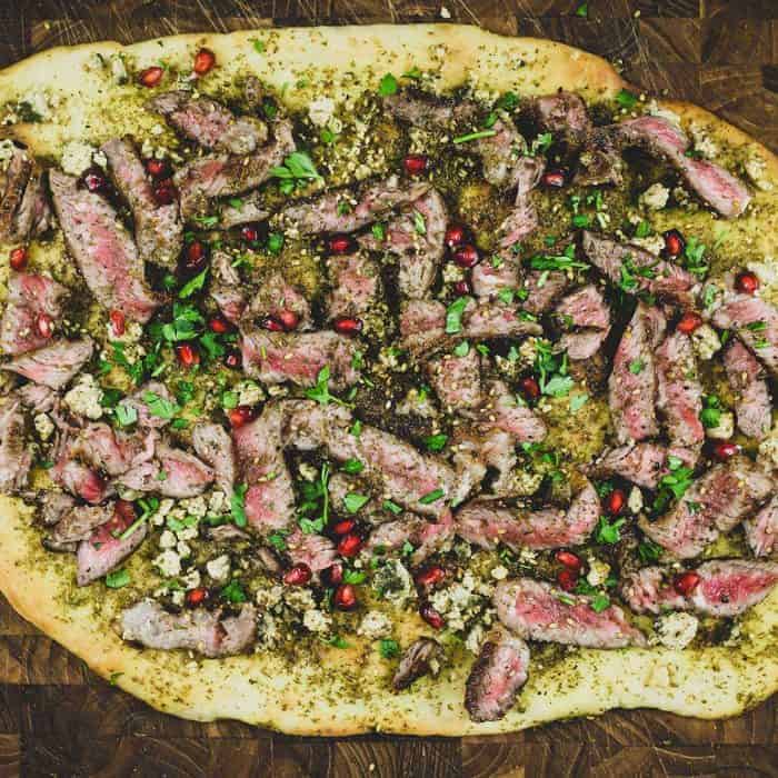 Manakish with Za'atar & Steak | www.cookeatworld.com