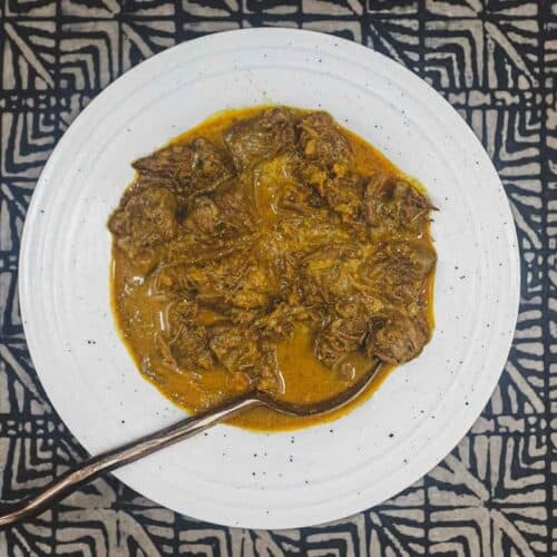 A bowl of Malaysian Beef Curry