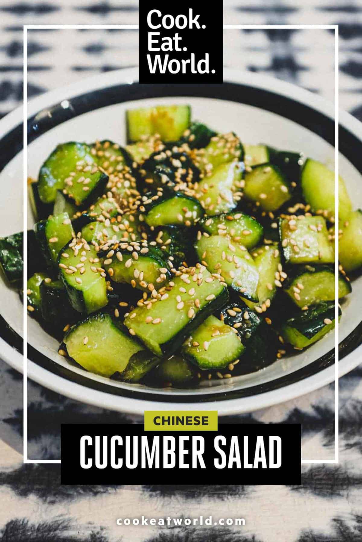 A small bowl of Chinese style smashed cucumbers