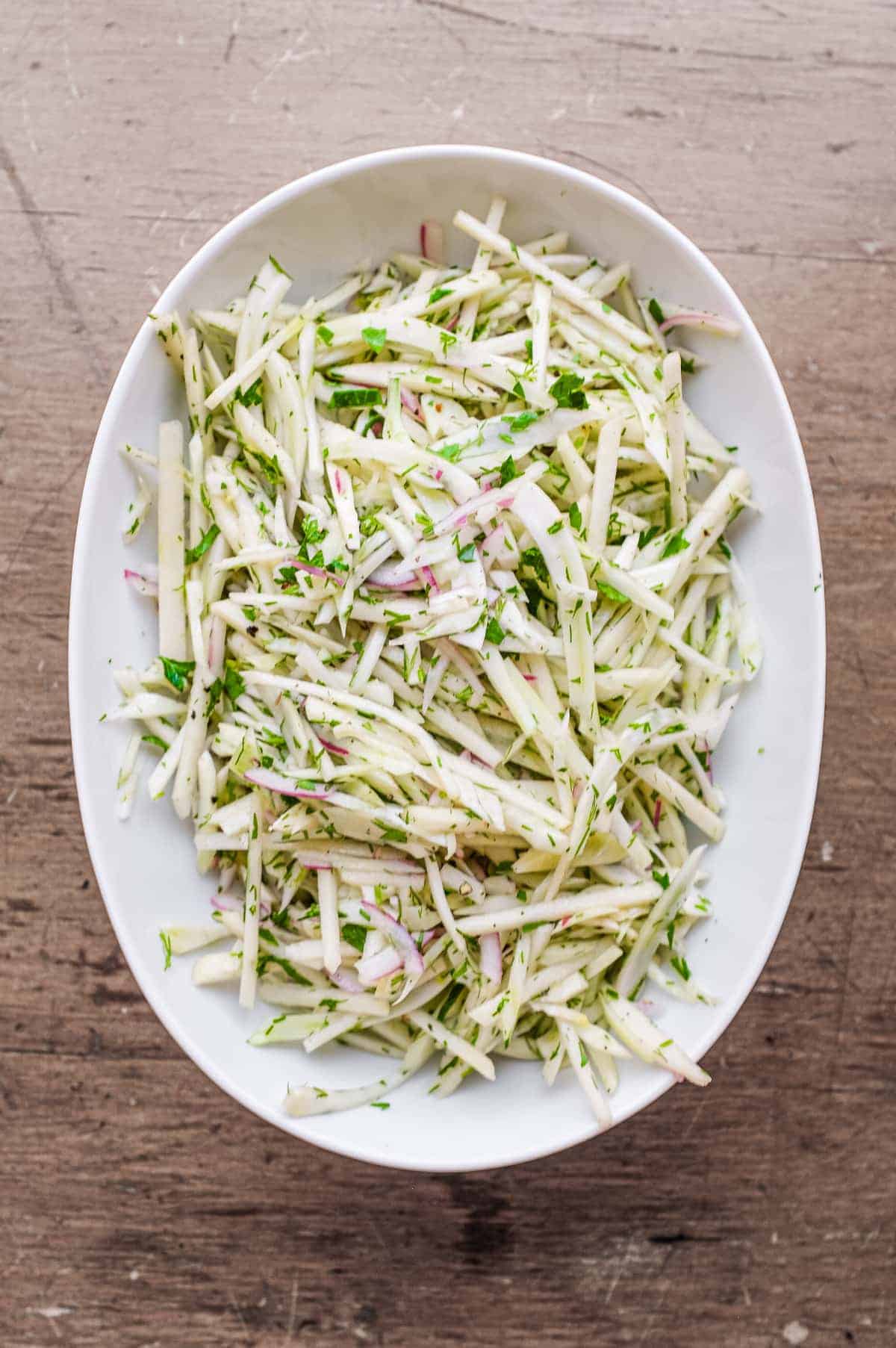 A bowl of Italian fennel and apple salad