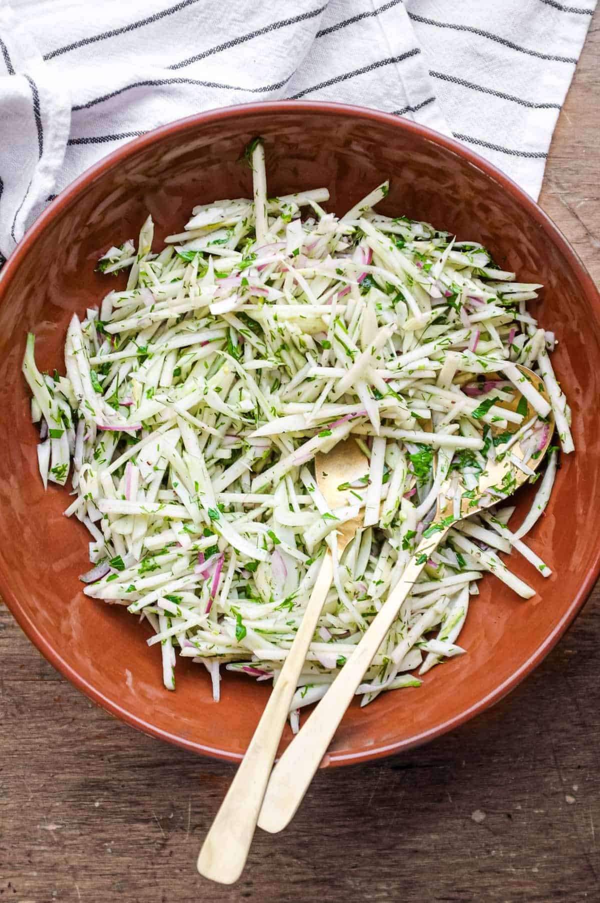 A bowl of Italian fennel and apple salad
