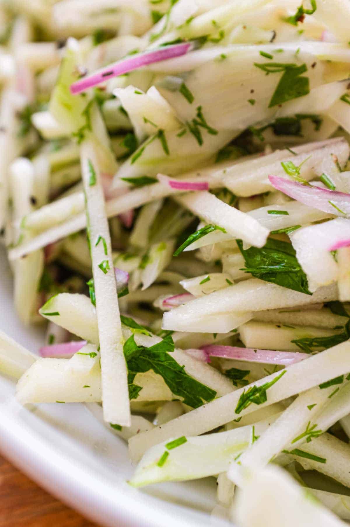 A bowl of Italian fennel and apple salad
