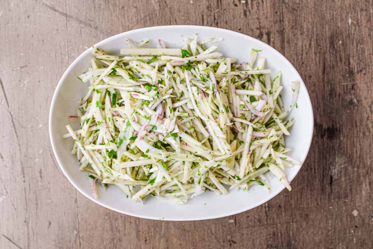 A bowl of Italian fennel and apple salad