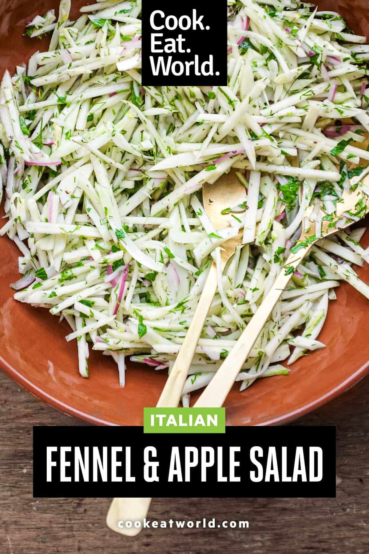 A bowl of Italian fennel and apple salad