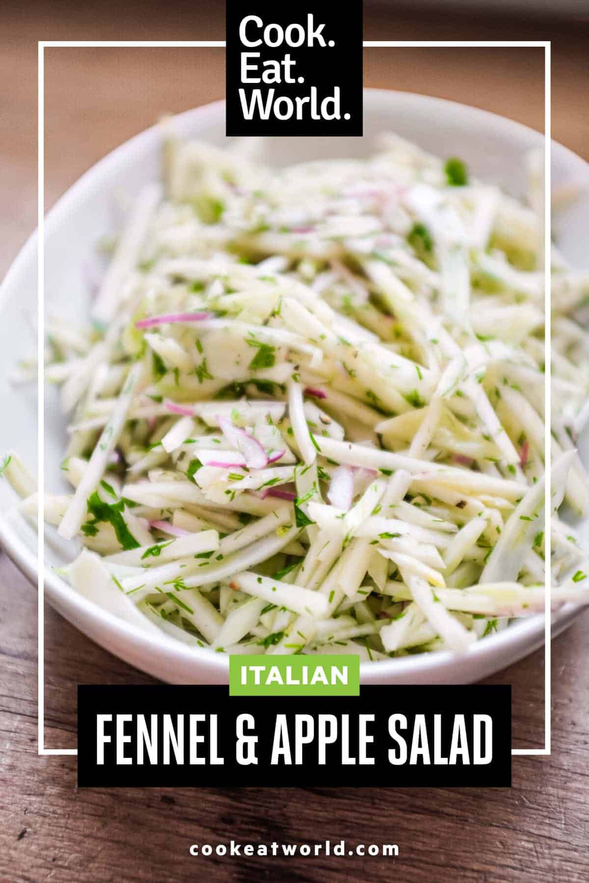 A bowl of Italian fennel and apple salad