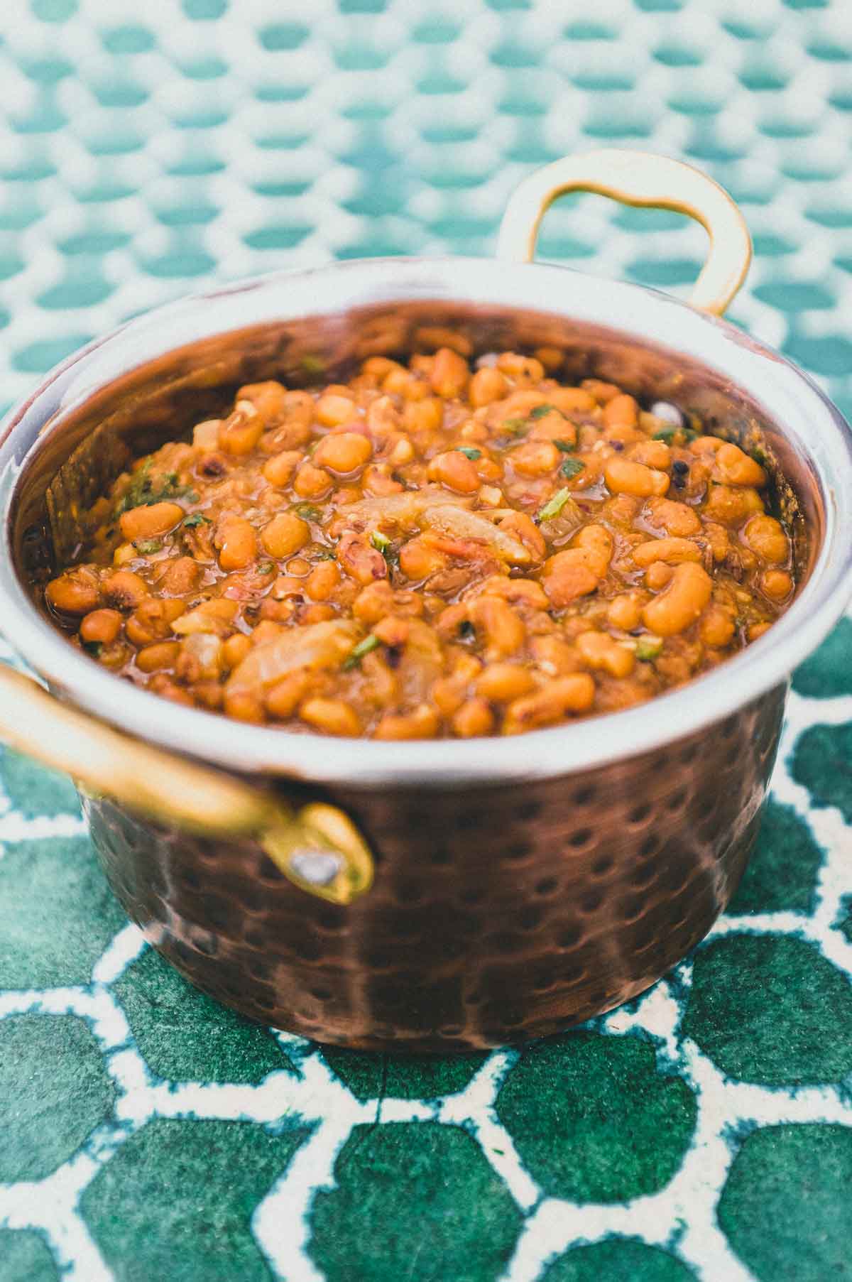 Red Moong Dal CurryRed Moong Dal Curry in a copper pan