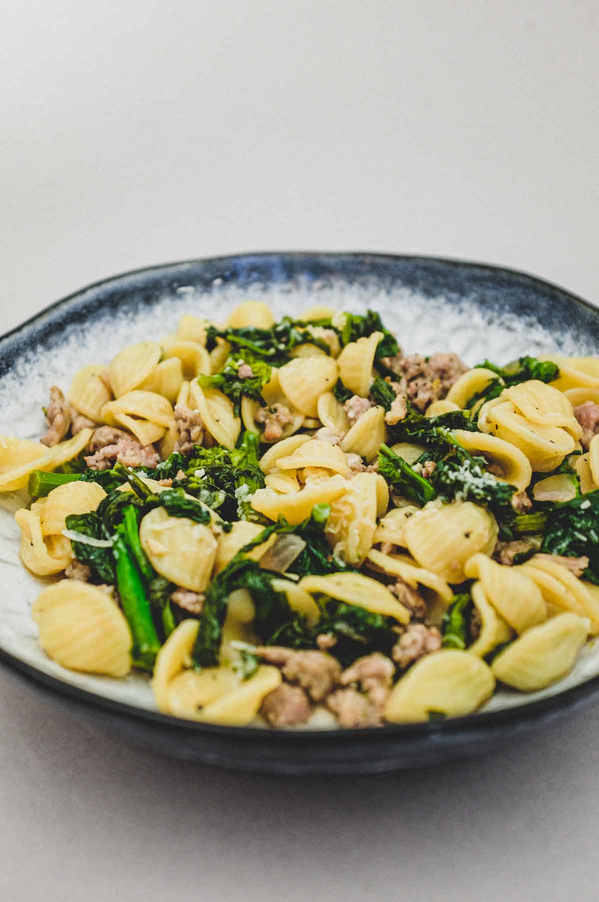 a small bowl of Orecchiette with Sausage & Broccoli Rabe