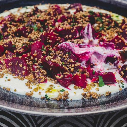 A platter of Beetroot Salad with Dukkah & Whipped Feta