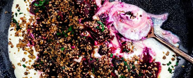 A platter of Beetroot Salad with Dukkah & Whipped Feta