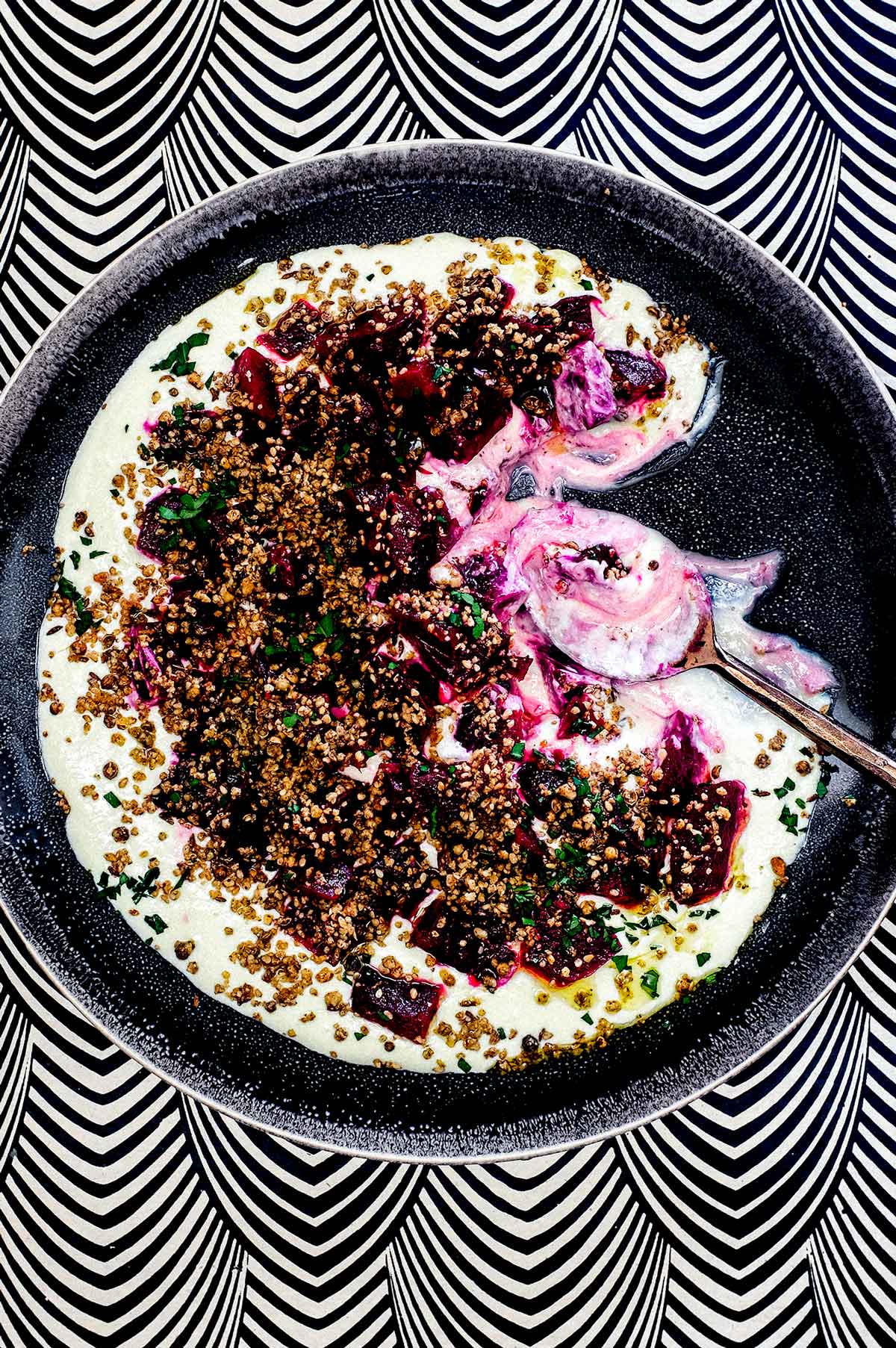 A platter of Beetroot Salad with Dukkah & Whipped Feta