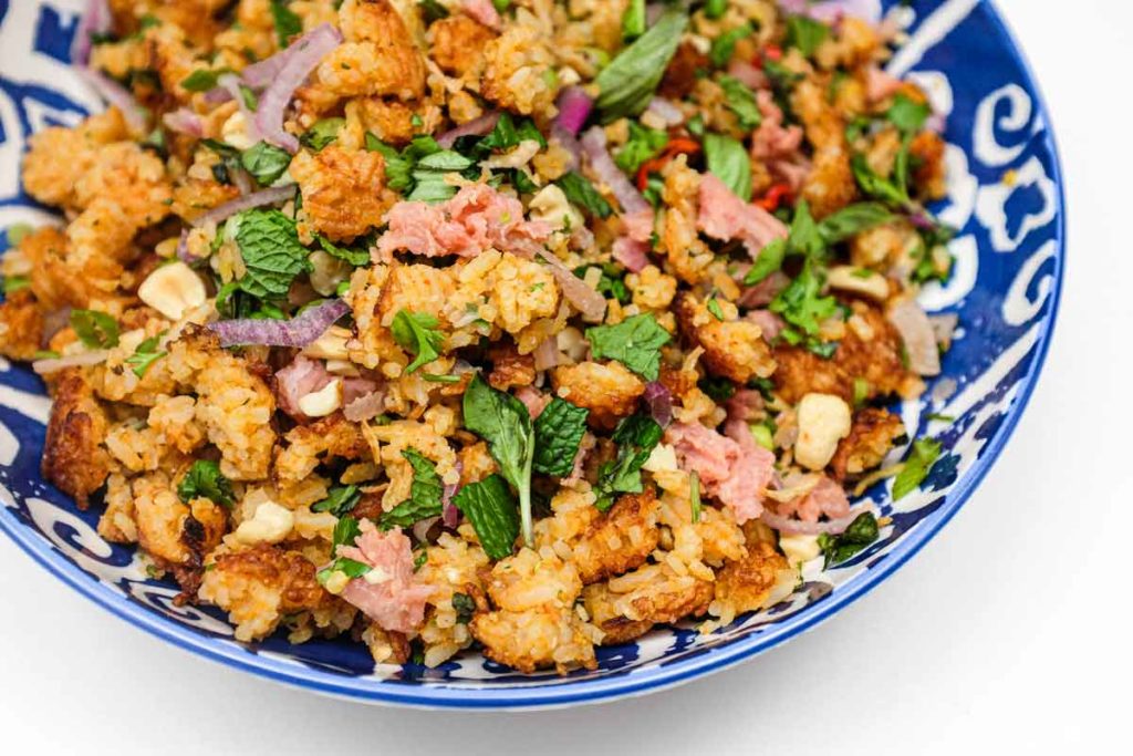 Laotian Nam Khao (Crispy Rice Salad) Cook Eat World