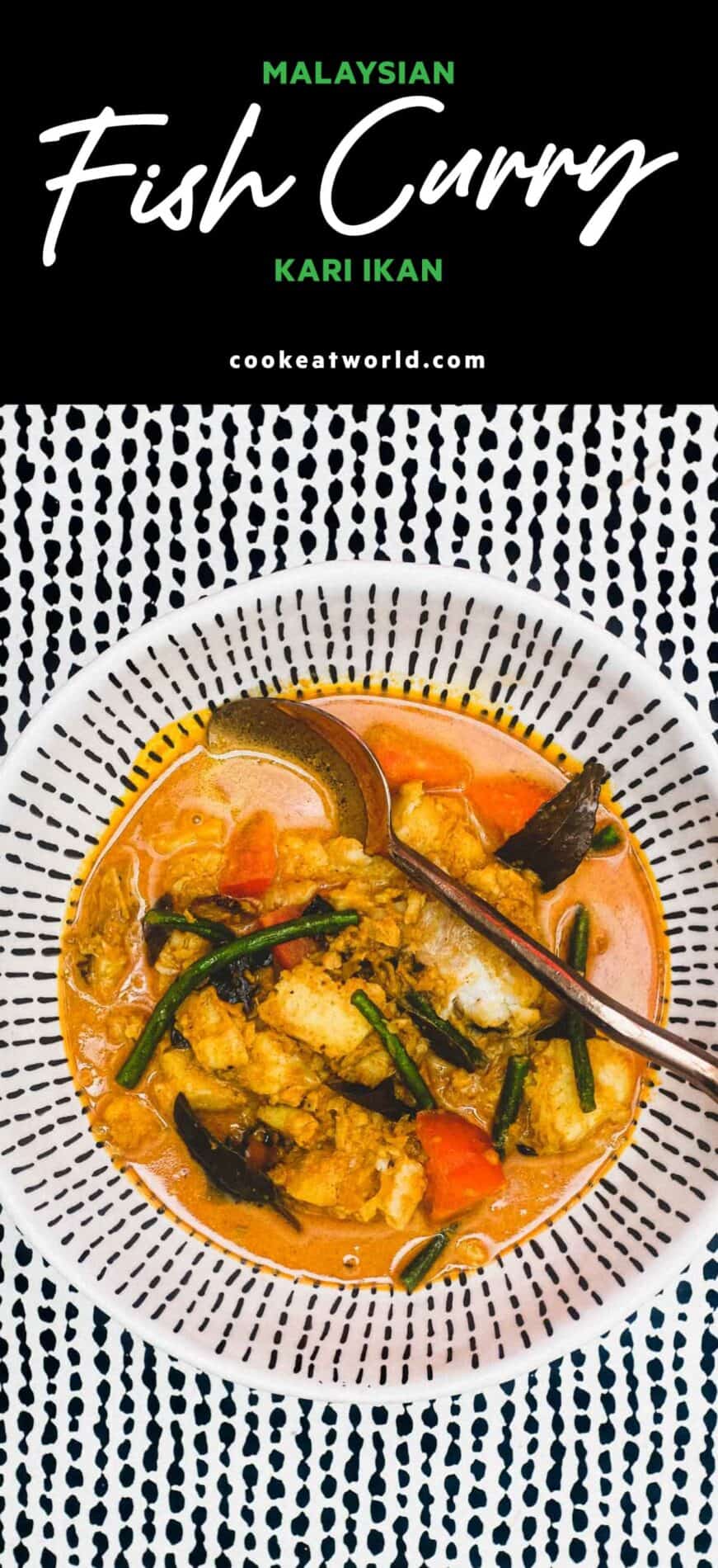 A bowl of Malaysian Fish Curry