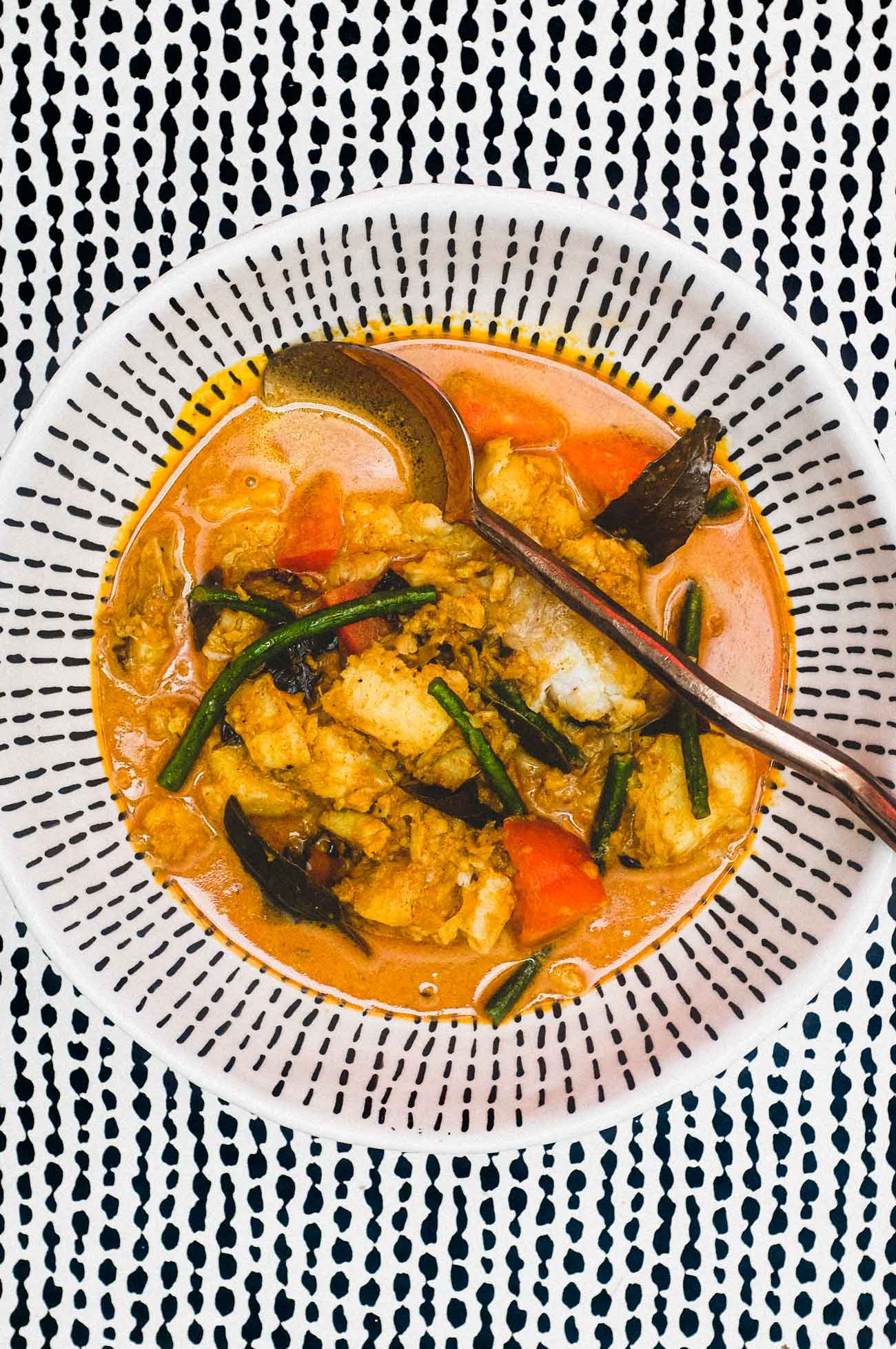 A bowl of Malaysian Fish Curry