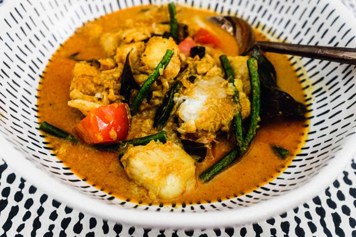 A bowl of Malaysian Fish Curry