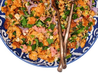 Laoatian Nam Khao (Crispy Rice Salad | cookeatworld.com