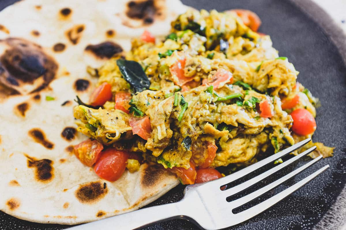 a plate of Akuri (Parsi Eggs)