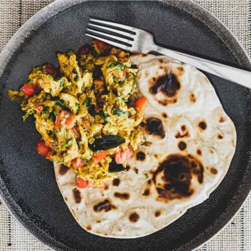 a plate of Akuri (Parsi Eggs)