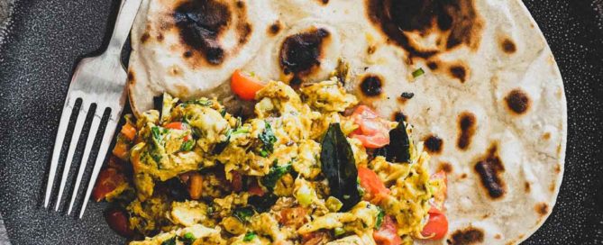 a plate of Akuri (Parsi Eggs)