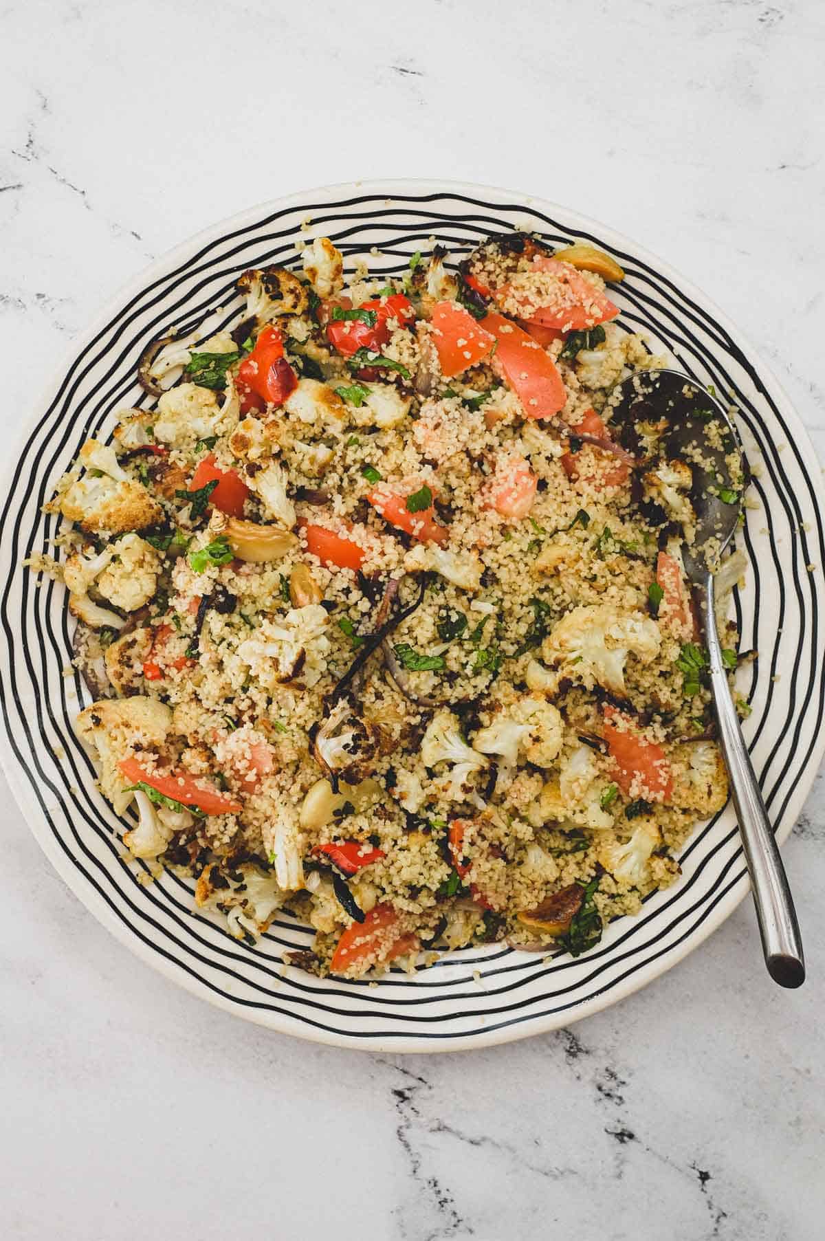 Moroccan Couscous with Roasted Cauliflower & Garlic