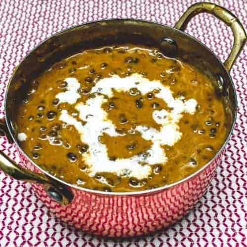 A small pan of dal akahani - lentil curry