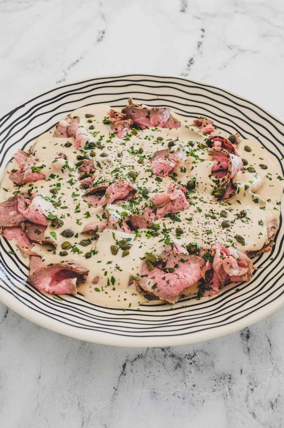 Vitello Tonnato (Veal with Tuna & Anchovy Sauce) - Cook Eat World