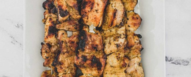 A platter of Middle Eastern Chicken Kebabs