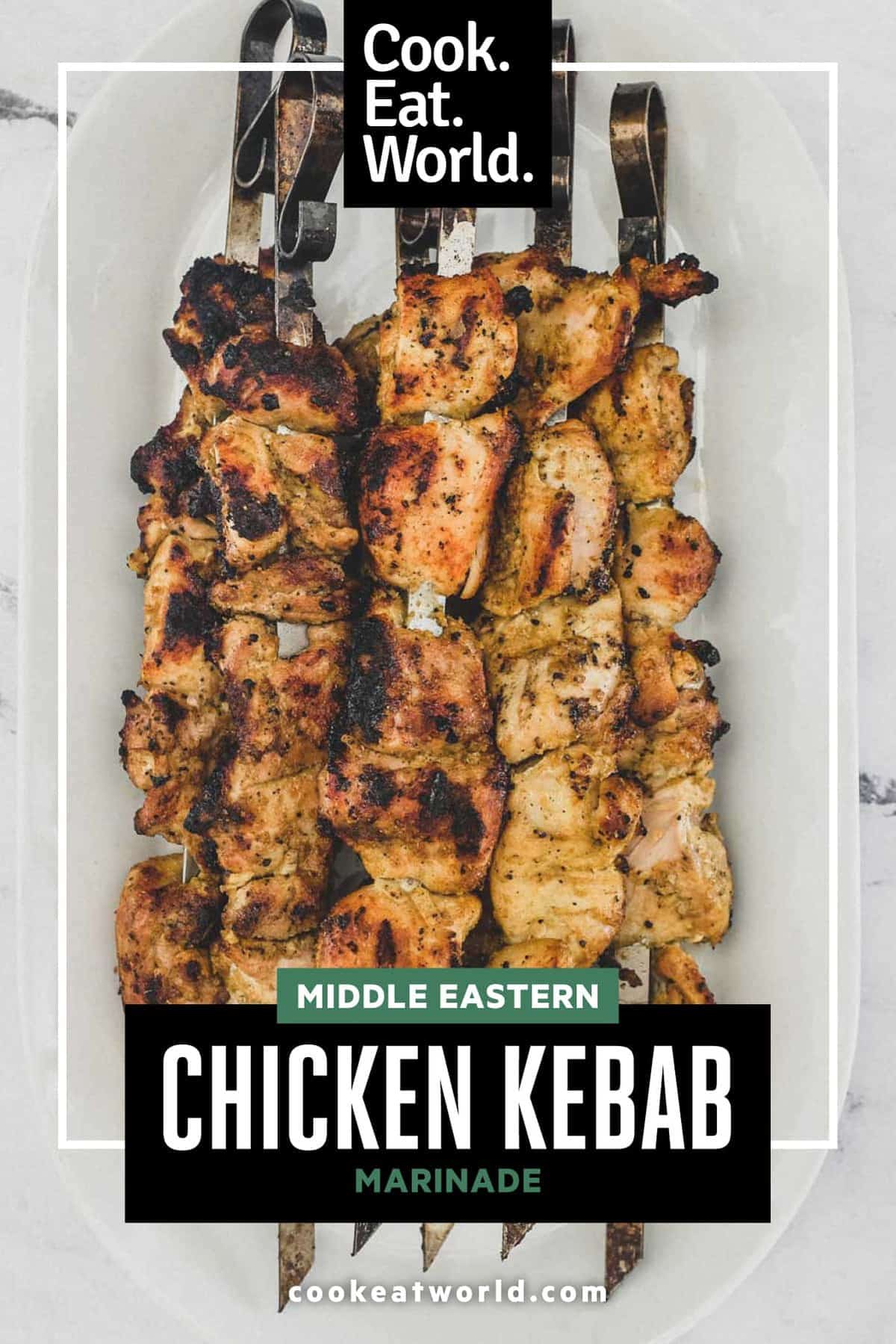 A platter of Middle Eastern Chicken Kebabs