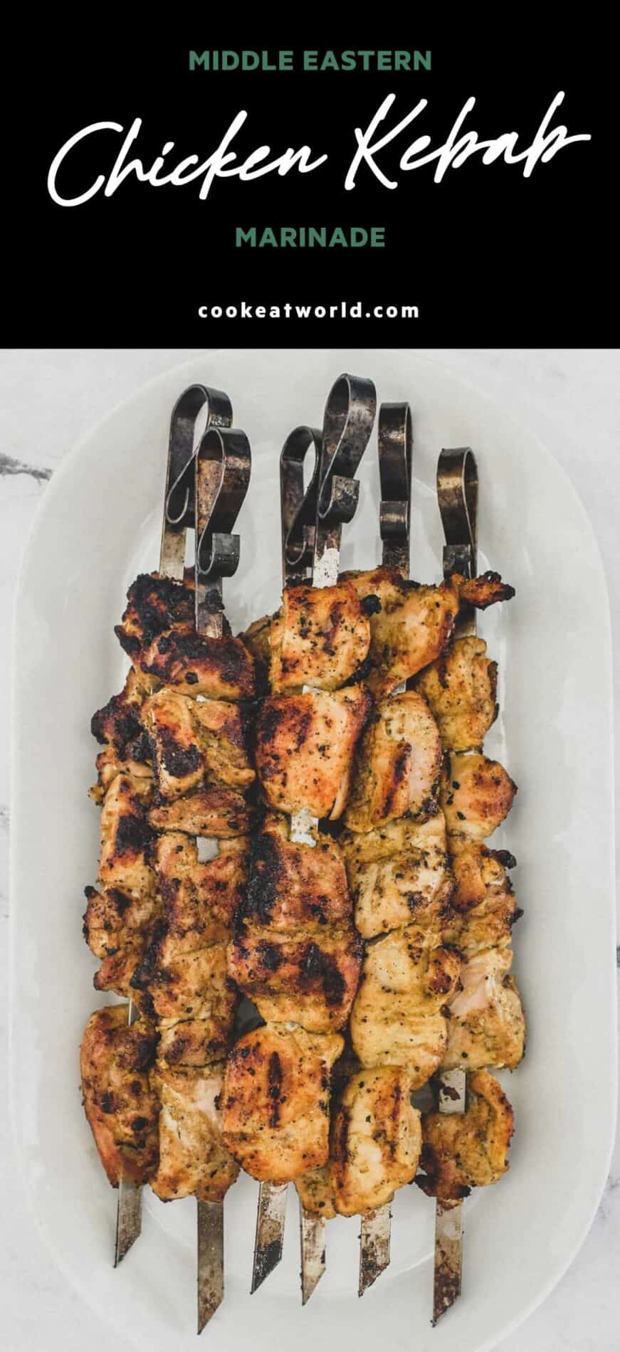 metal skewers with chicken