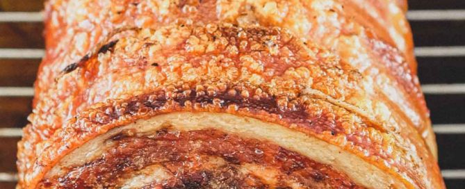 traditional Italian porchetta with blistered crackling