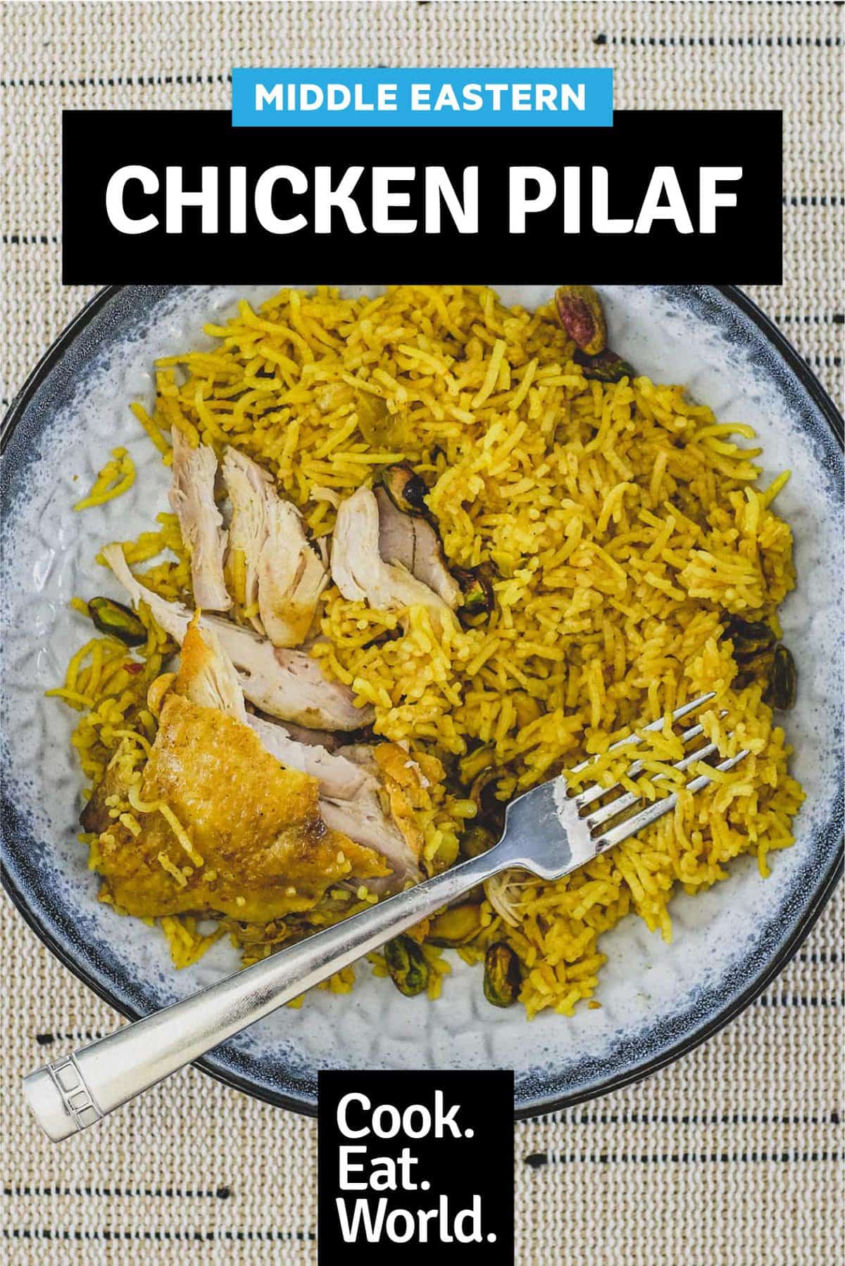 A bowl of rice with chicken (chicken Pilaf)