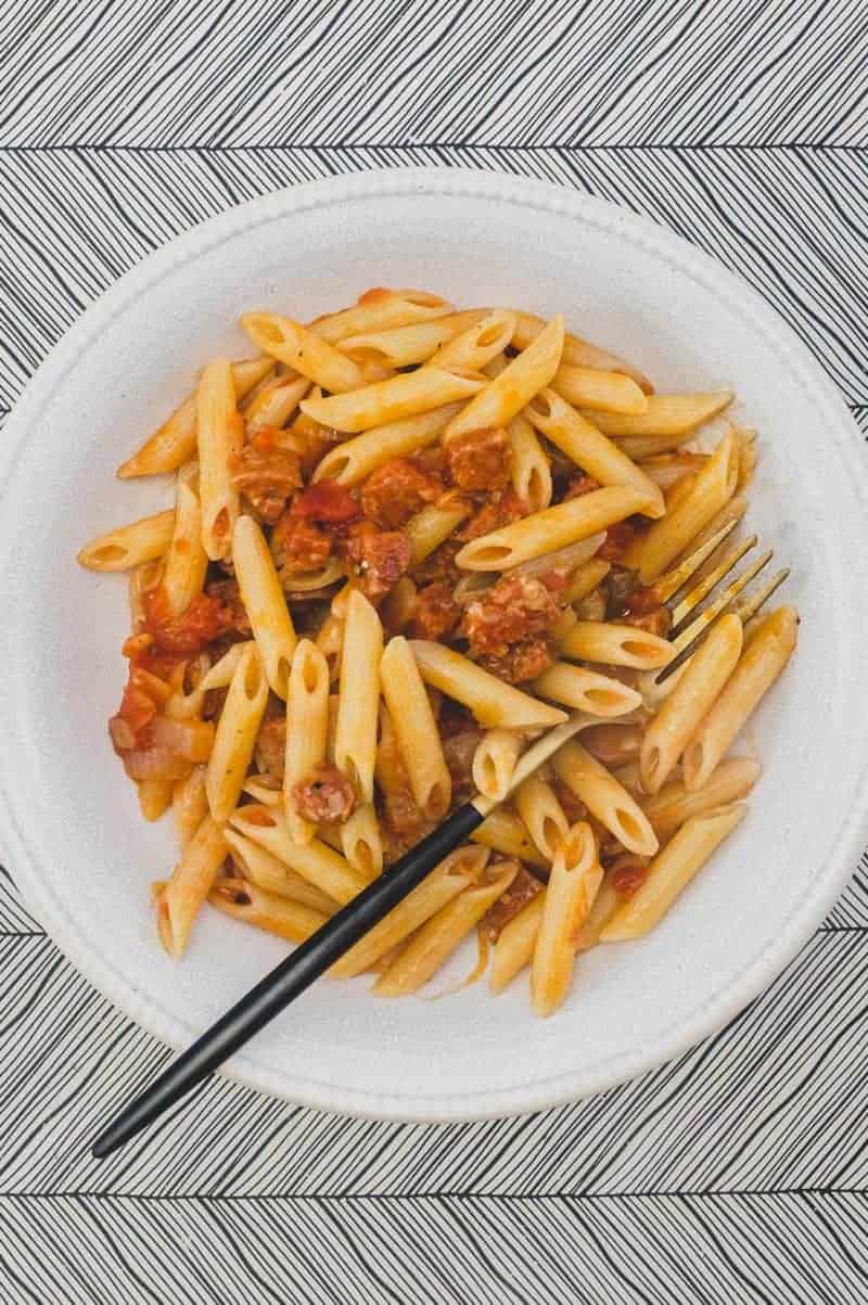 Pasta with Salami A 20 minute pasta dish from Cook Eat World