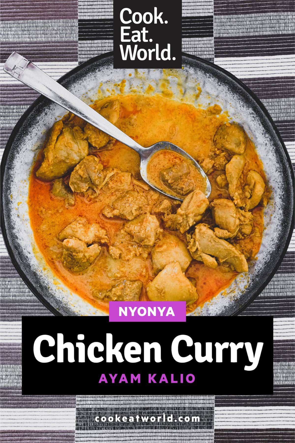 Chicken cooked in coconut milk with Malaysian aromatics to make Nyonya Chicken Curry (Ayam Kleo)