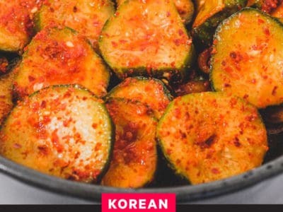 Cucumbers with gocugaru chilli and vinegar makes Oi Muchim (Korean Cucumber Salad)