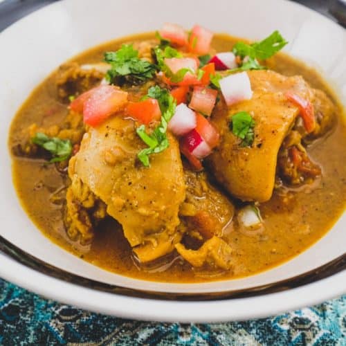 A bowl of Indian Black Pepper Chicken Curry