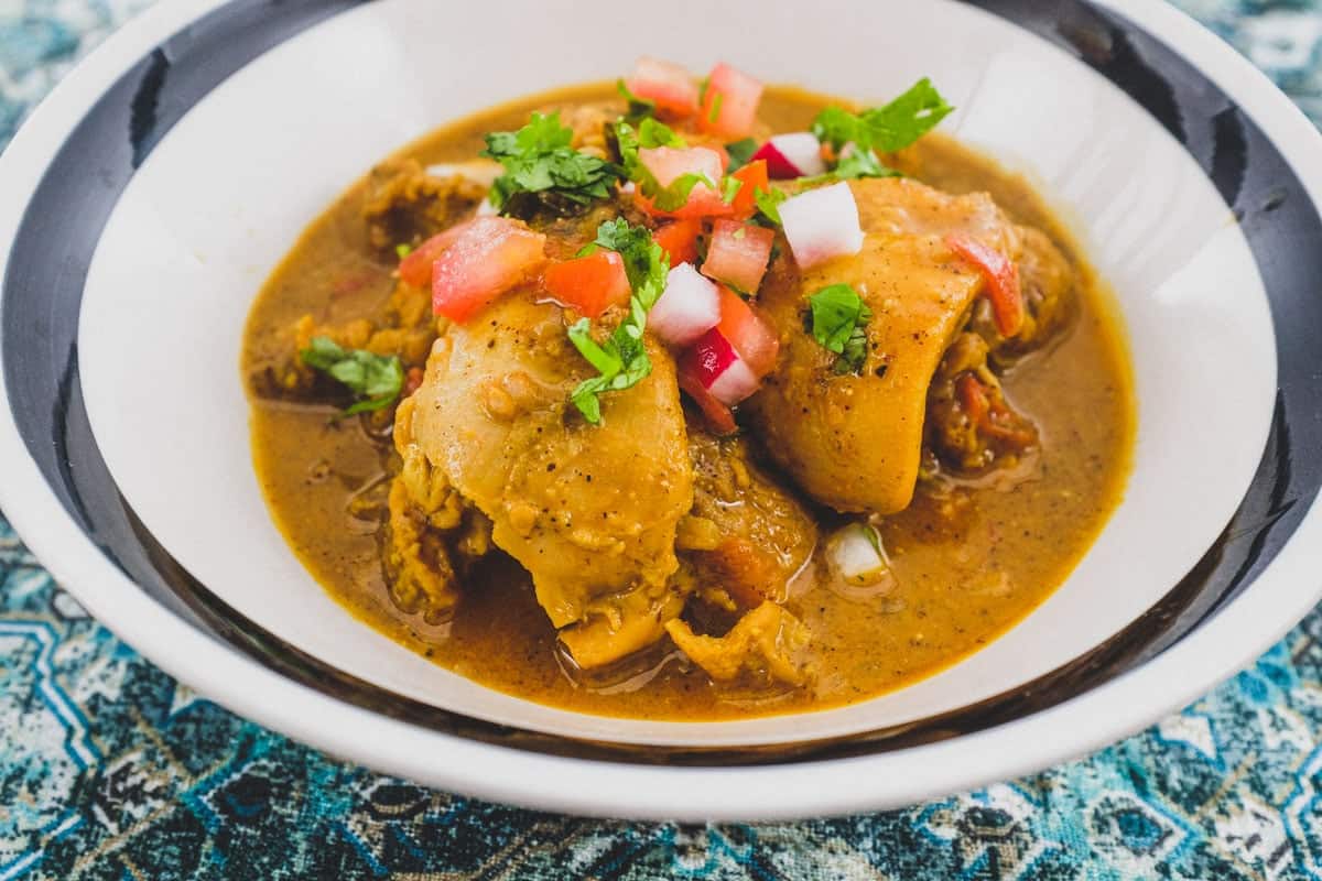 A bowl of Indian Black Pepper Chicken Curry