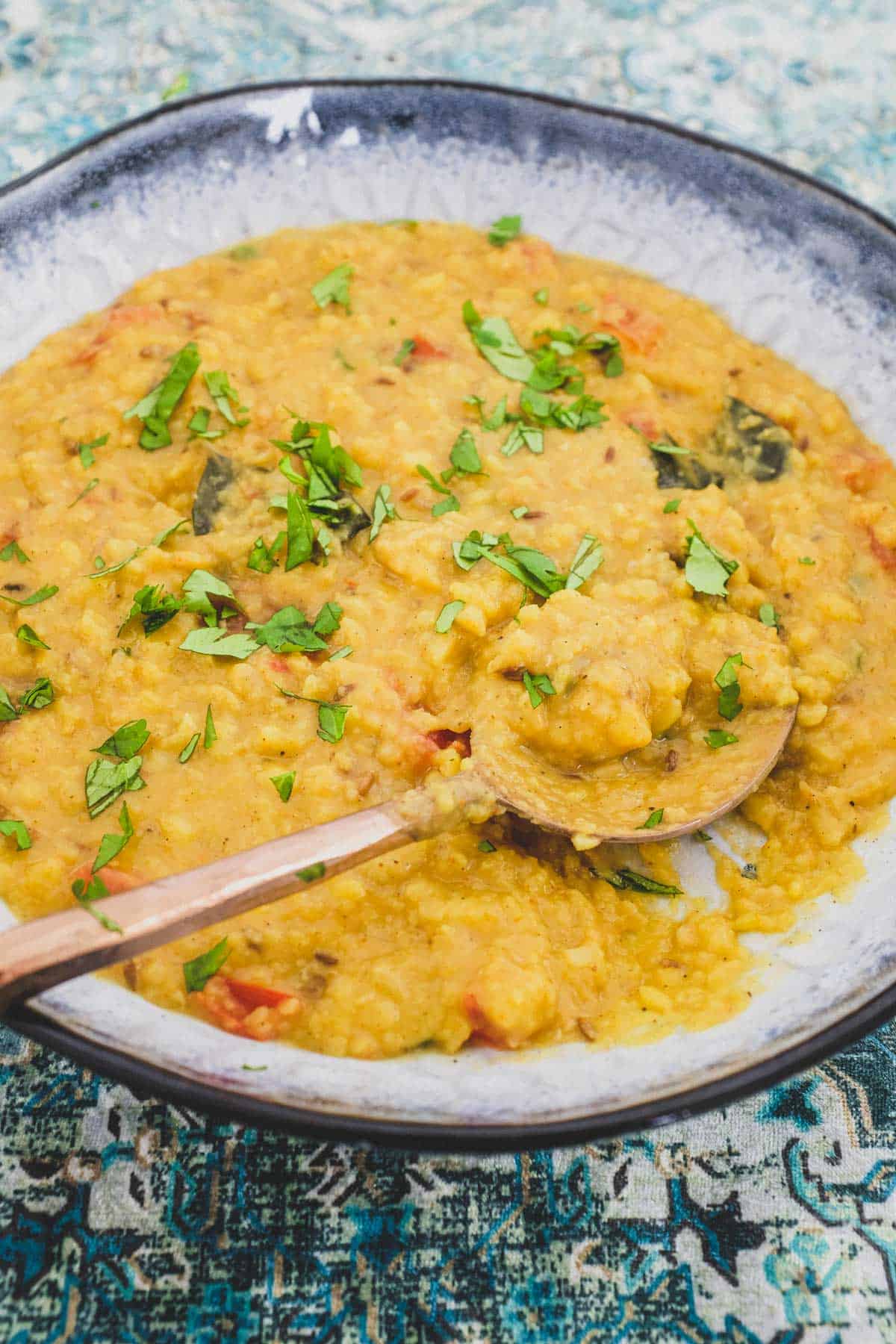 Lentils cooked in spices to make a Punjabi Shahi Daal