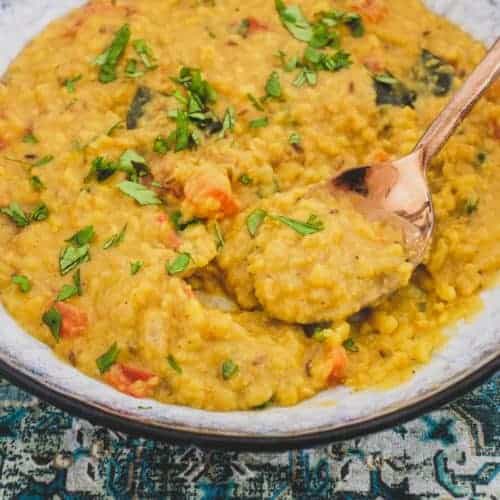 Lentils cooked in spices to make a Punjabi Shahi Daal